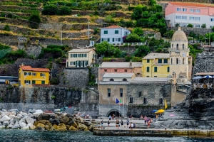Les 5 Terres vue de la Mer